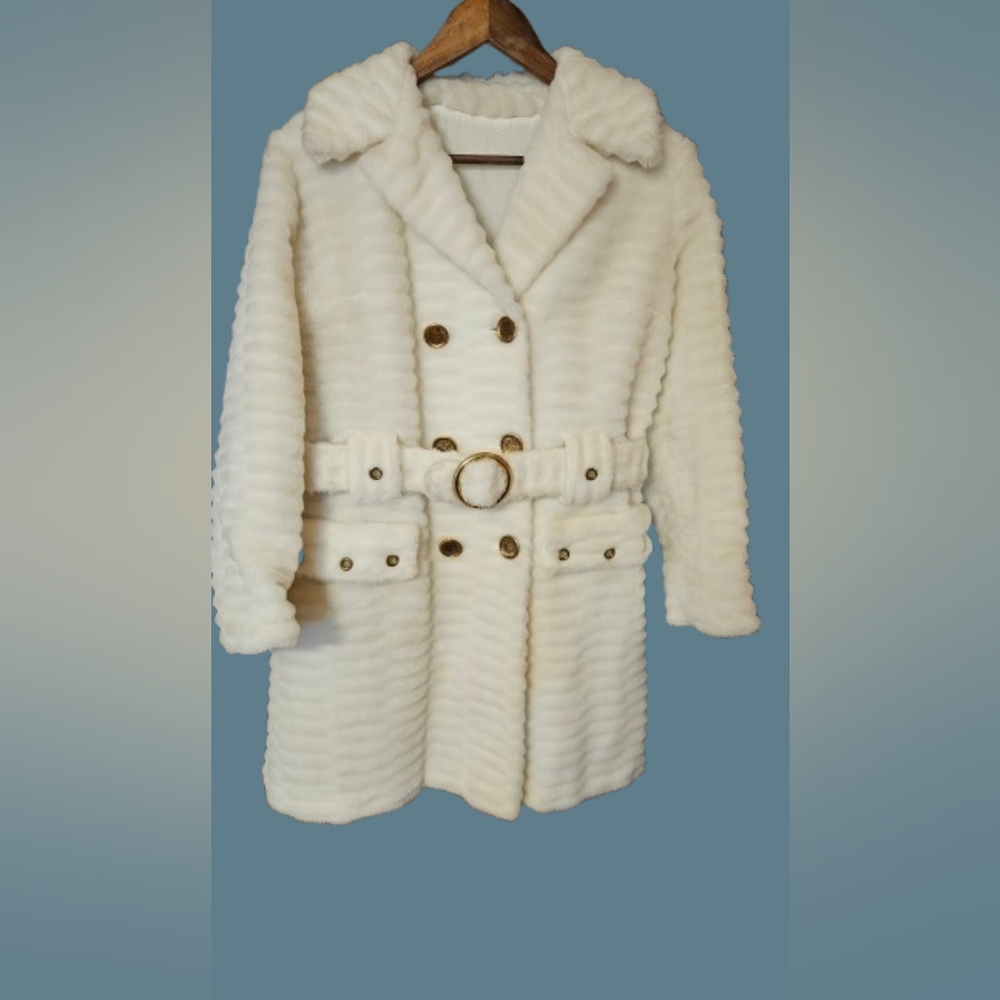 Vintage 70's Trail Tracer Faux Fur Double Breasted Coat